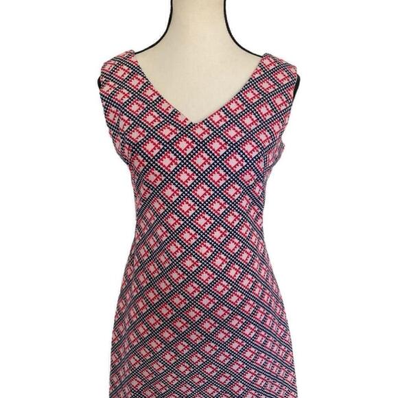 Lanvin Paris *vintage* red white & Blue Maxi Dress Size 8 - Picture 4 of 12